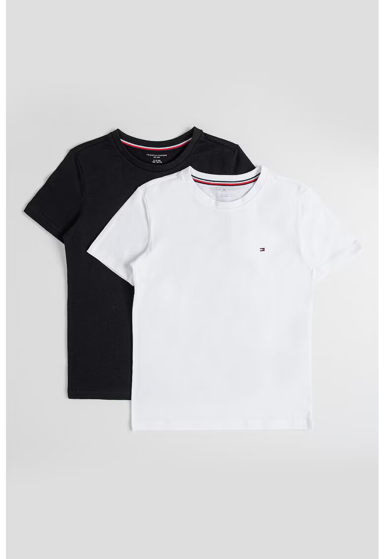 Tommy Hilfiger Set de 2 tricouri din bumbac - Alb/Negru