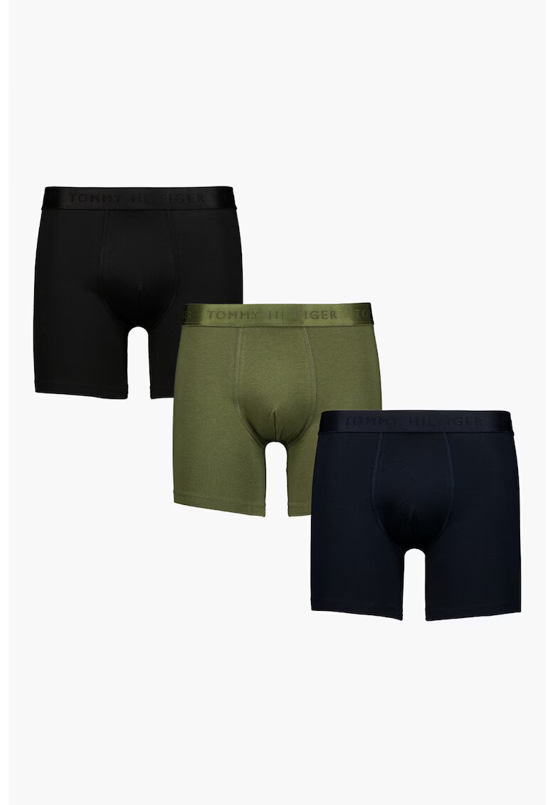 Tommy Hilfiger Set de boxeri din amestec de modal - 3 perechi - Negru/Verde feriga/Bleumarin