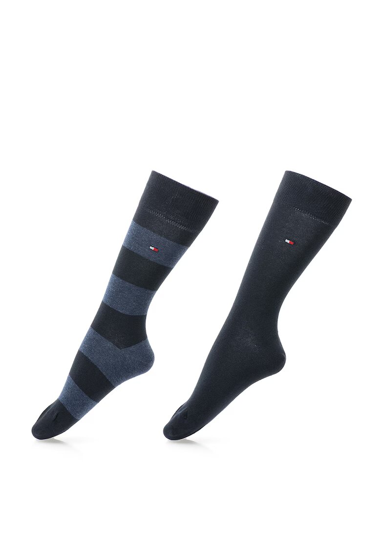 Tommy Hilfiger Set de sosete bleumarin si cu dungi - 2 perechi