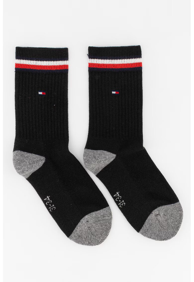 Tommy Hilfiger Set de sosete din amestec de bumbac - 2 perechi - Alb/Negru/Gri cenusiu