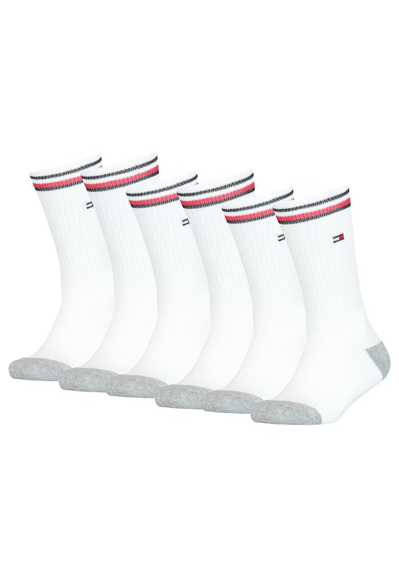 Tommy Hilfiger Set de sosete lungi - 6 perechi - Alb
