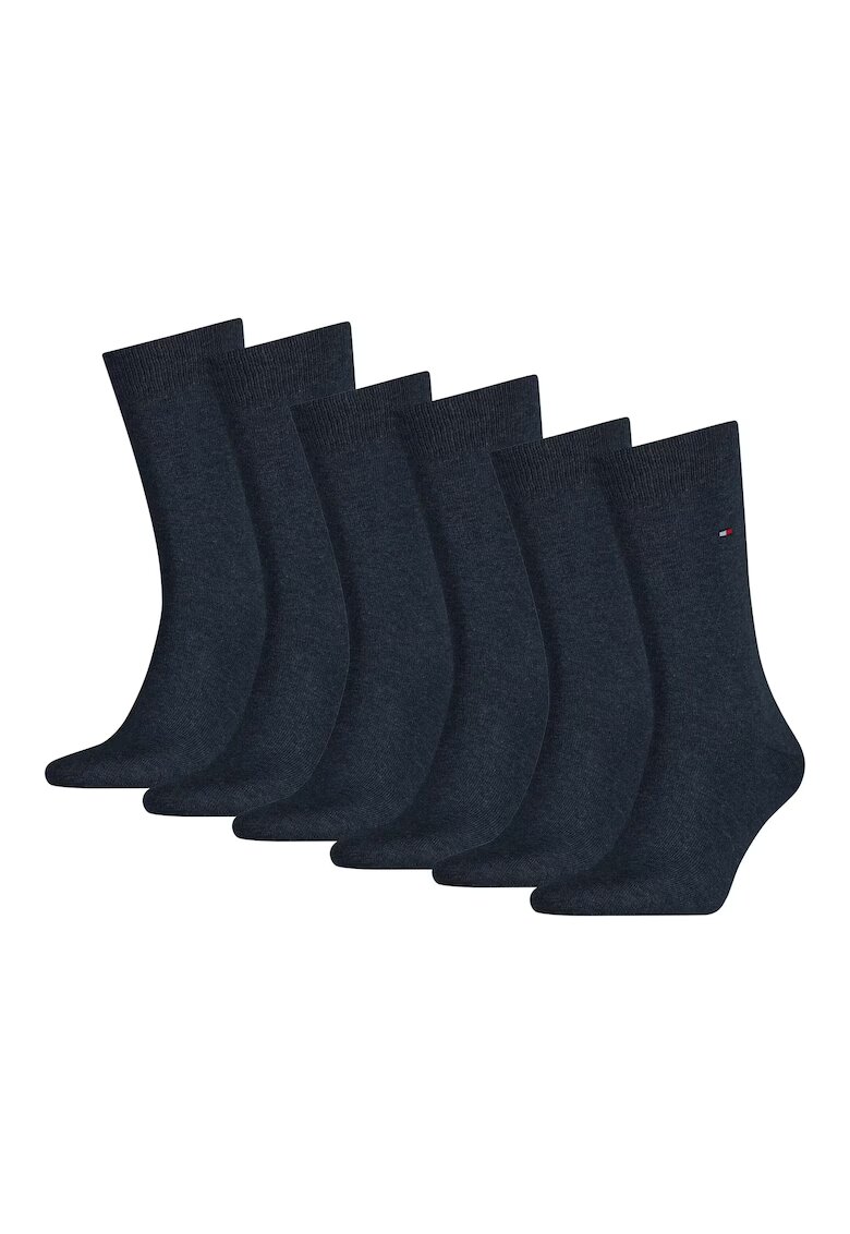 Tommy Hilfiger Set de sosete lungi - 6 perechi - Albastru