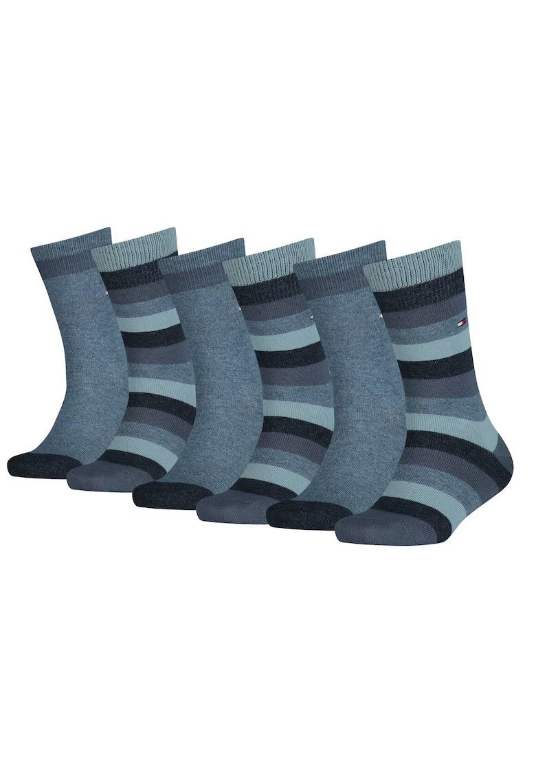 Tommy Hilfiger Set de sosete lungi - 6 perechi - Albastru