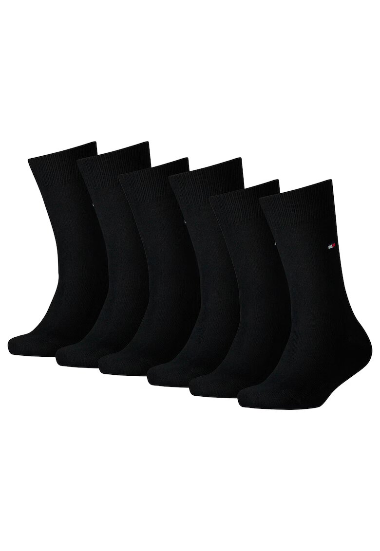 Tommy Hilfiger Set de sosete lungi - 6 perechi - Negru