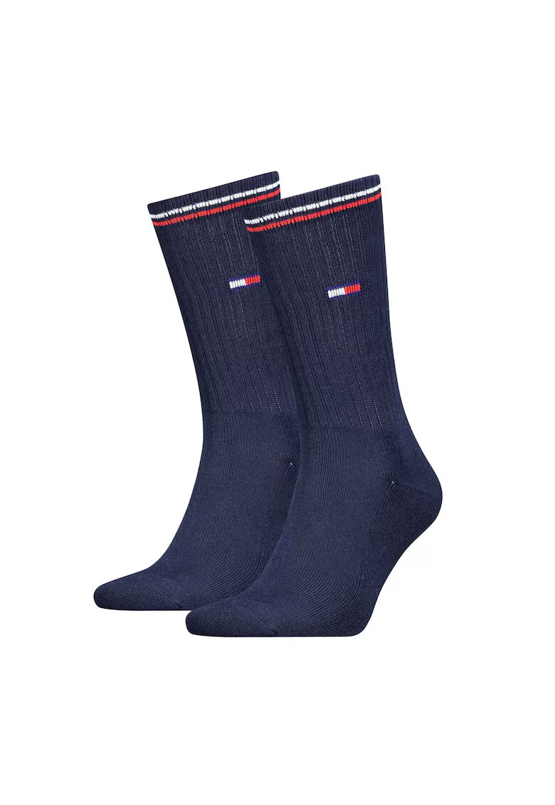 Tommy Hilfiger Set de sosete lungi cu logo - 2 perechi - Albastru