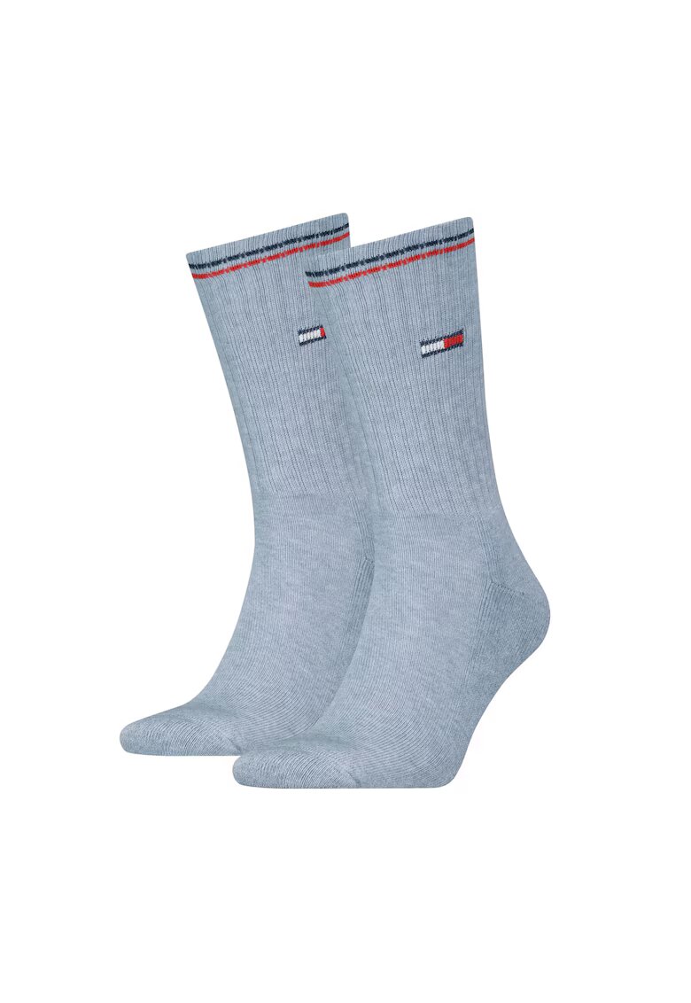 Tommy Hilfiger Set de sosete lungi cu logo - 2 perechi - Albastru deschis