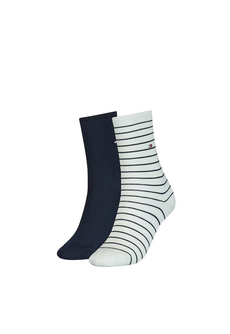 Tommy Hilfiger Set de sosete scurte - 2 perechi10 - Alb murdar/Bleumarin