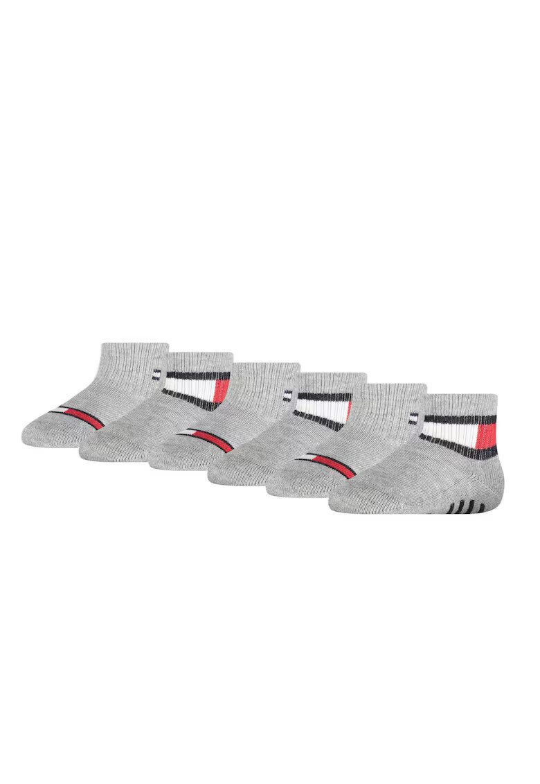 Tommy Hilfiger Set de sosete scurte - 6 perechi - Gri