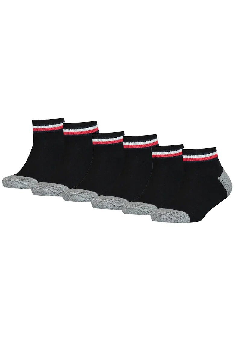 Tommy Hilfiger Set de sosete scurte - 6 perechi - Negru