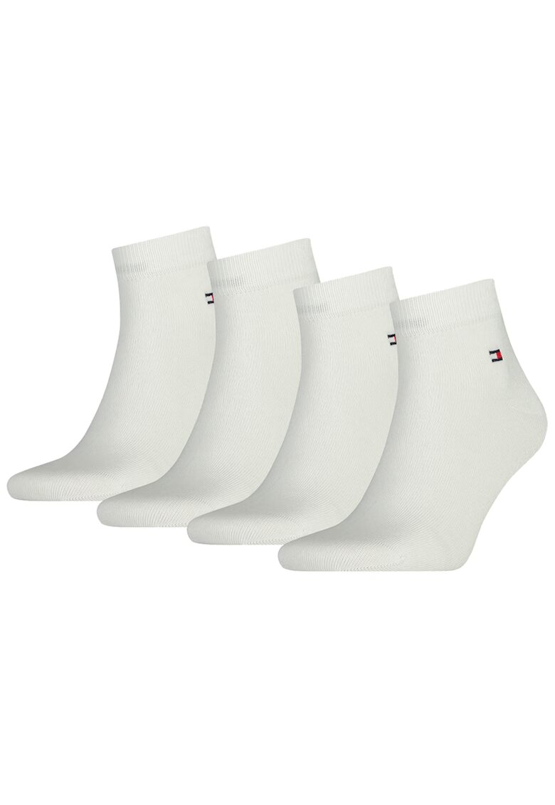 Tommy Hilfiger Set de sosete scurte cu logo discret 14171 - 4 perechi - Alb