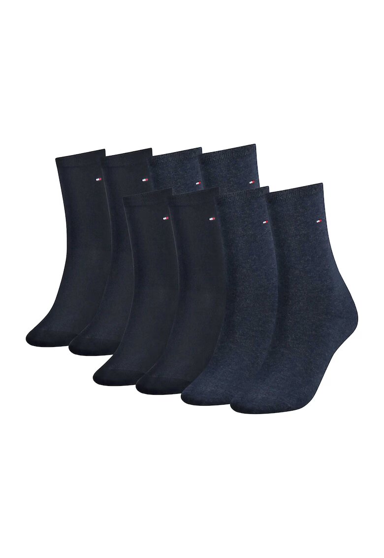Tommy Hilfiger Set de sosete scurte din amestec de bumbac cu logo discret - 8 perechi - Albastru