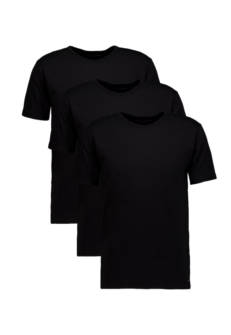Tommy Hilfiger Set de tricouri de casa - 3 piese - Negru