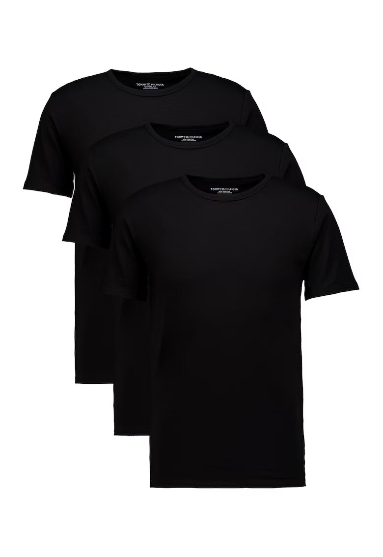 Tommy Hilfiger Set de tricouri de casa din amestec de bumbac - 3 piese - Negru