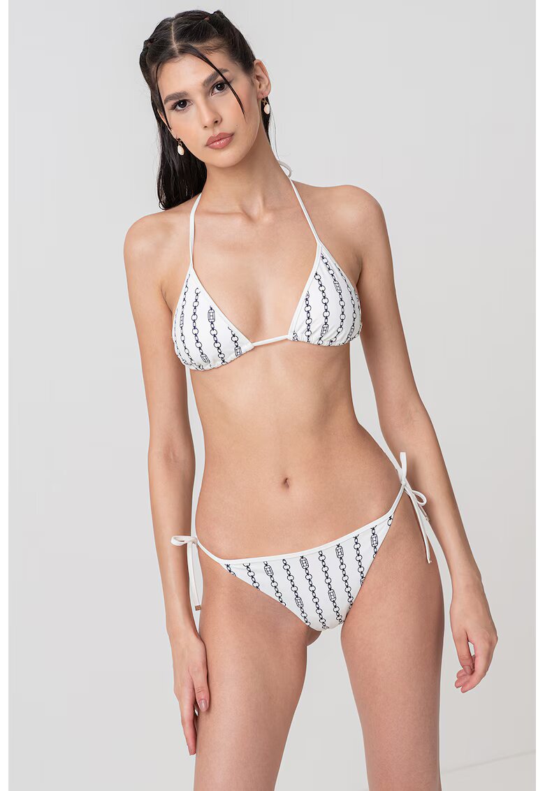 Tommy Hilfiger Slip brazilian cu prindere laterala - Alb/Bleumarin