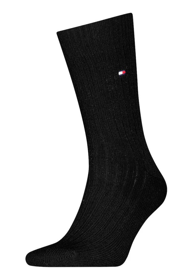 Tommy Hilfiger Sosete lungi cu logo - Negru