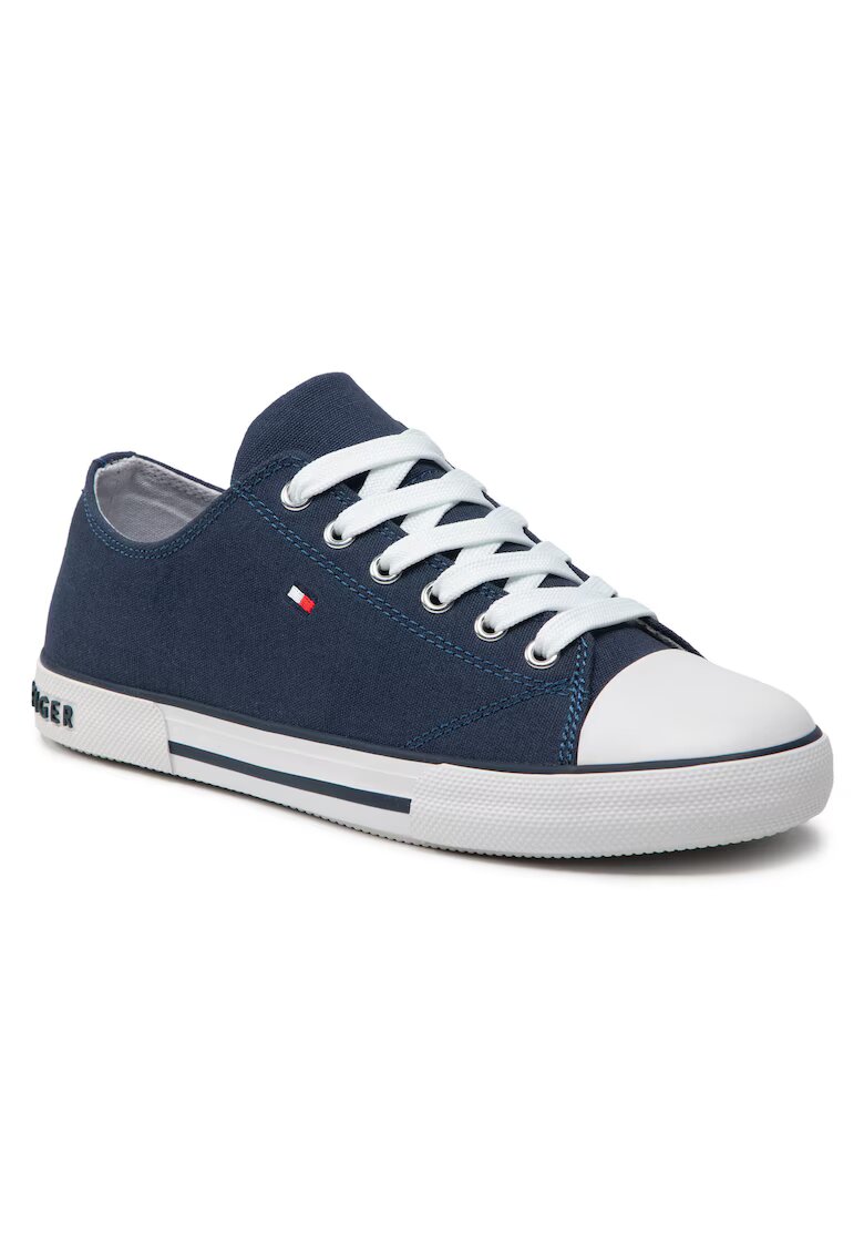 Tommy Hilfiger Tenisi baieti material textil - alb/bleumarin
