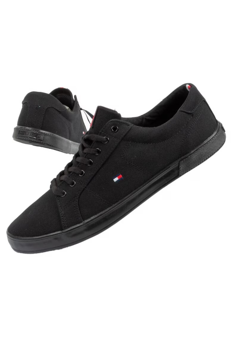 Tommy Hilfiger Tenisi low-cut cu broderie logo - Negru