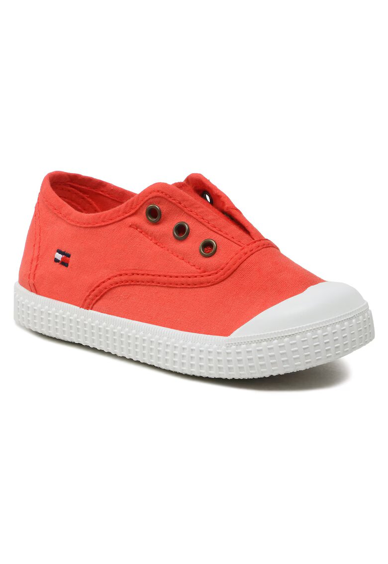 Tommy Hilfiger Tenisi pentru baieti - material textil - rosu/alb -