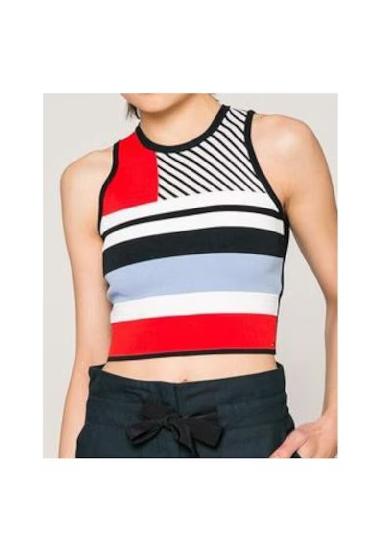Tommy Hilfiger Top crop cu imprimeu