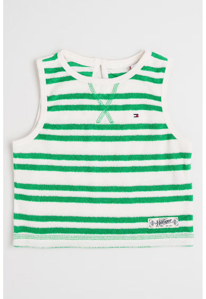 Tommy Hilfiger Top cu dungi - Verde/Alb murdar