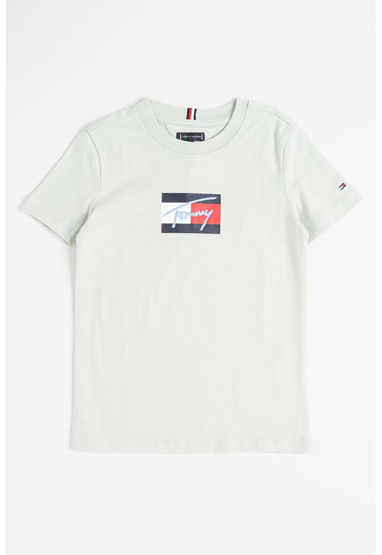 Tommy Hilfiger Tricou cu imprimeu logo - Rosu/Albastru ultramarin/Verde pal