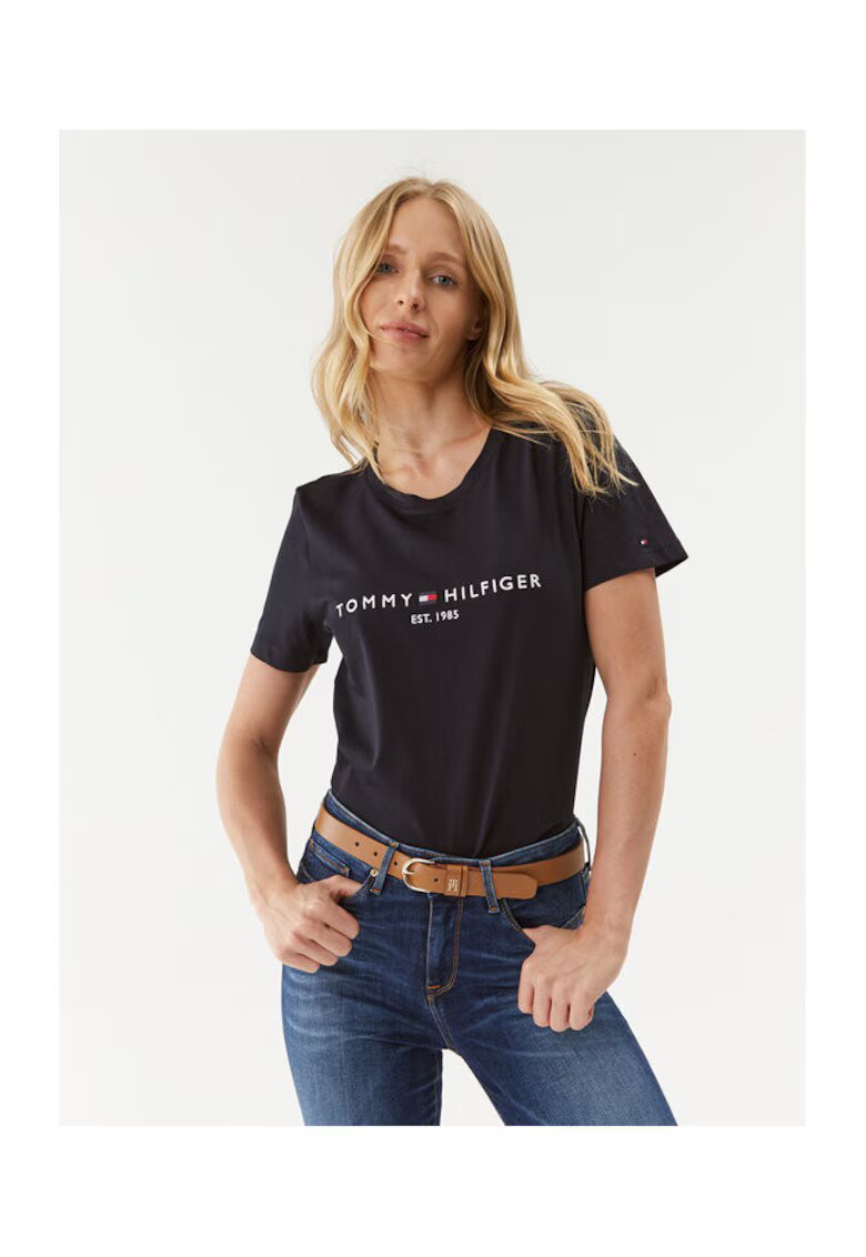 Tommy Hilfiger Tricou Dama - bumbac organic - bleumarin -