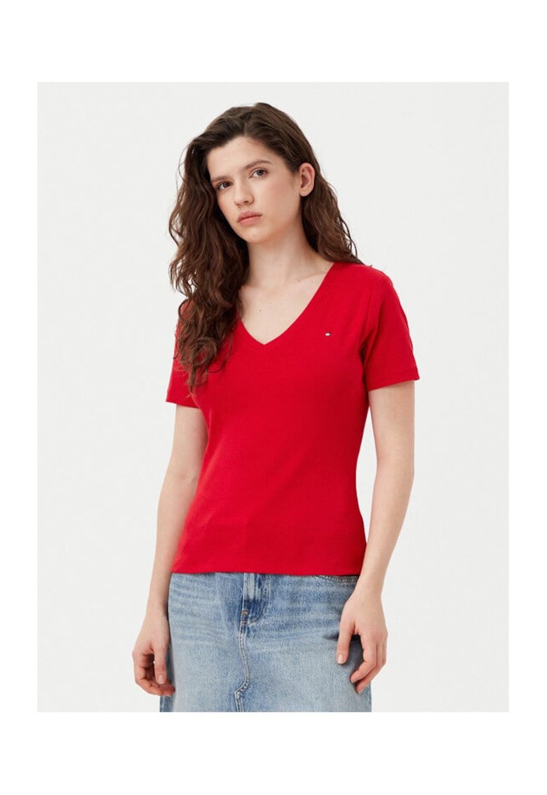 Tommy Hilfiger Tricou Dama - bumbac - rosu -