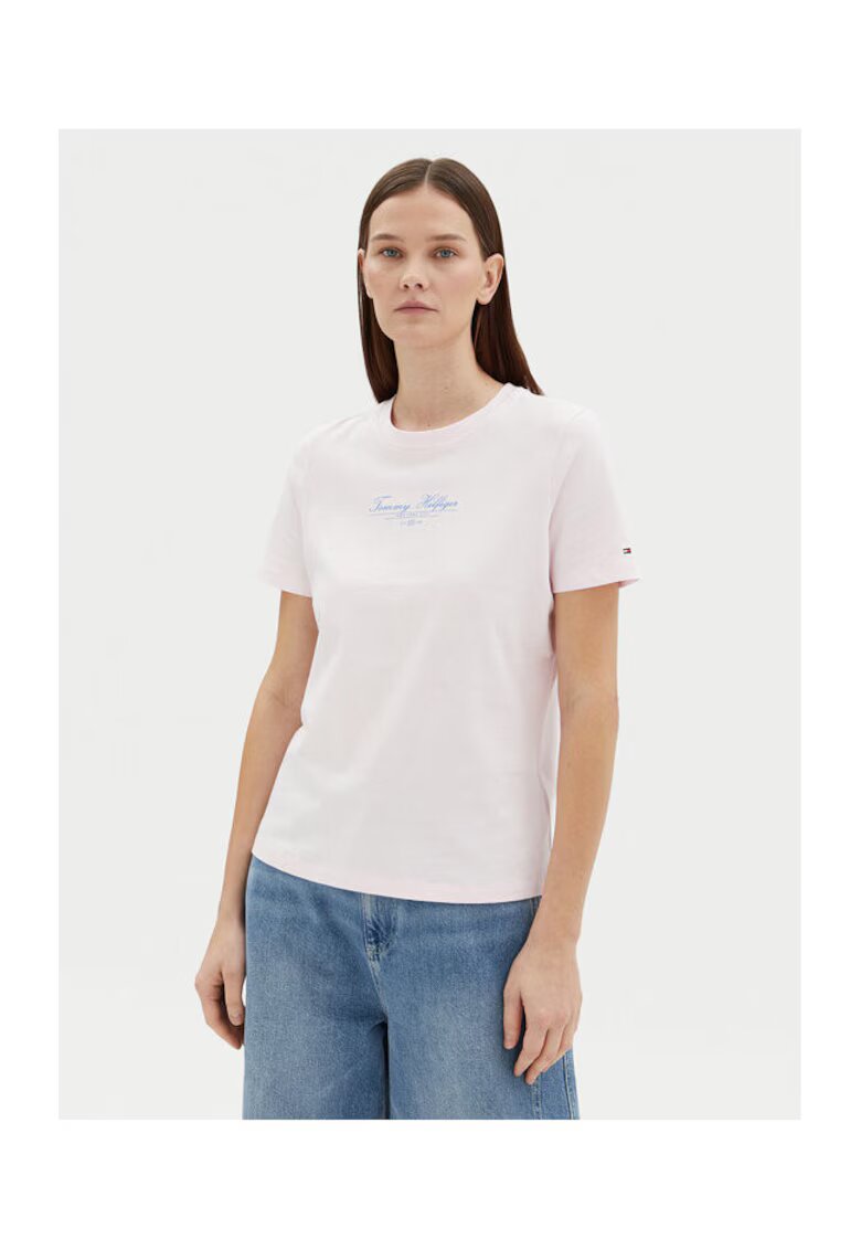Tommy Hilfiger Tricou Dama - Roz - 100% bumbac -