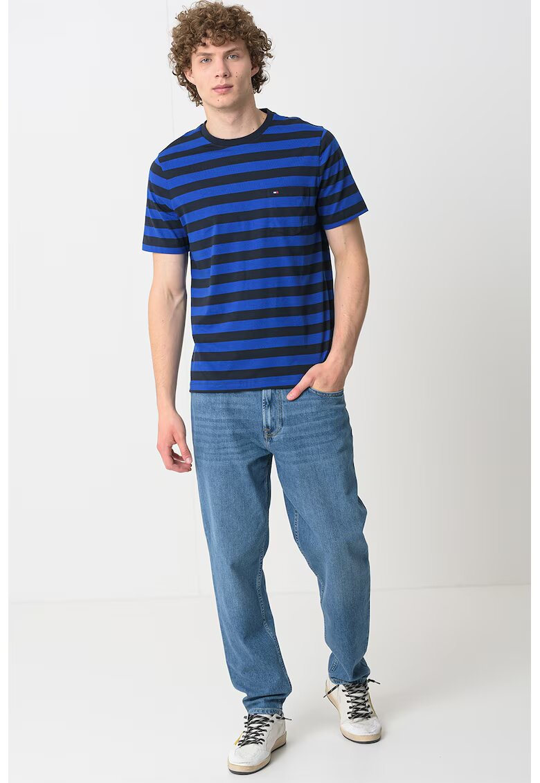Tommy Hilfiger Tricou de bumbac cu buzunar pe piept Essential - Albastru indigo