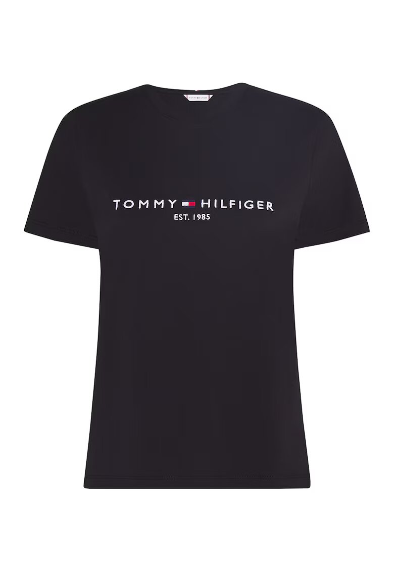 Tommy Hilfiger Tricou de bumbac organic cu logo brodat Heritage - Rosu/Alb/Negru