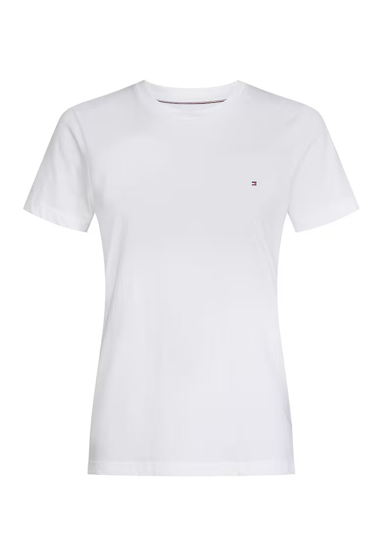 Tommy Hilfiger Tricou de bumbac organic cu logo discret - Alb