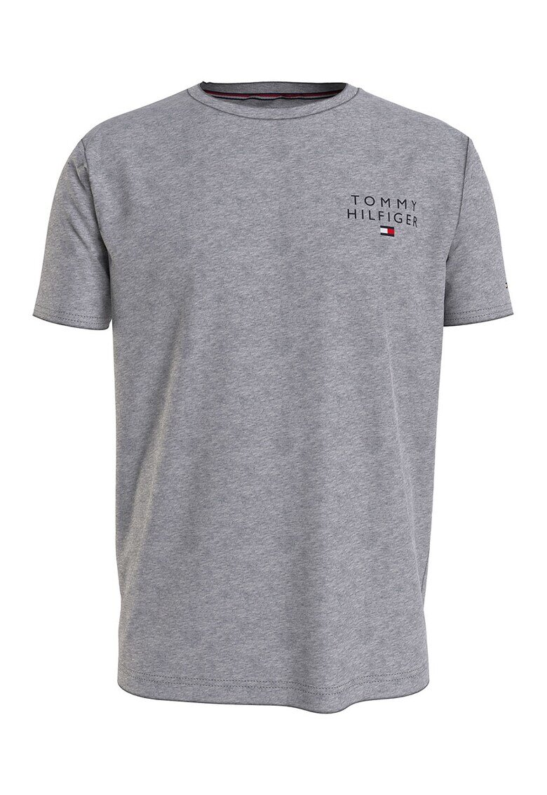 Tommy Hilfiger Tricou de casa din bumbac organic - Gri deschis