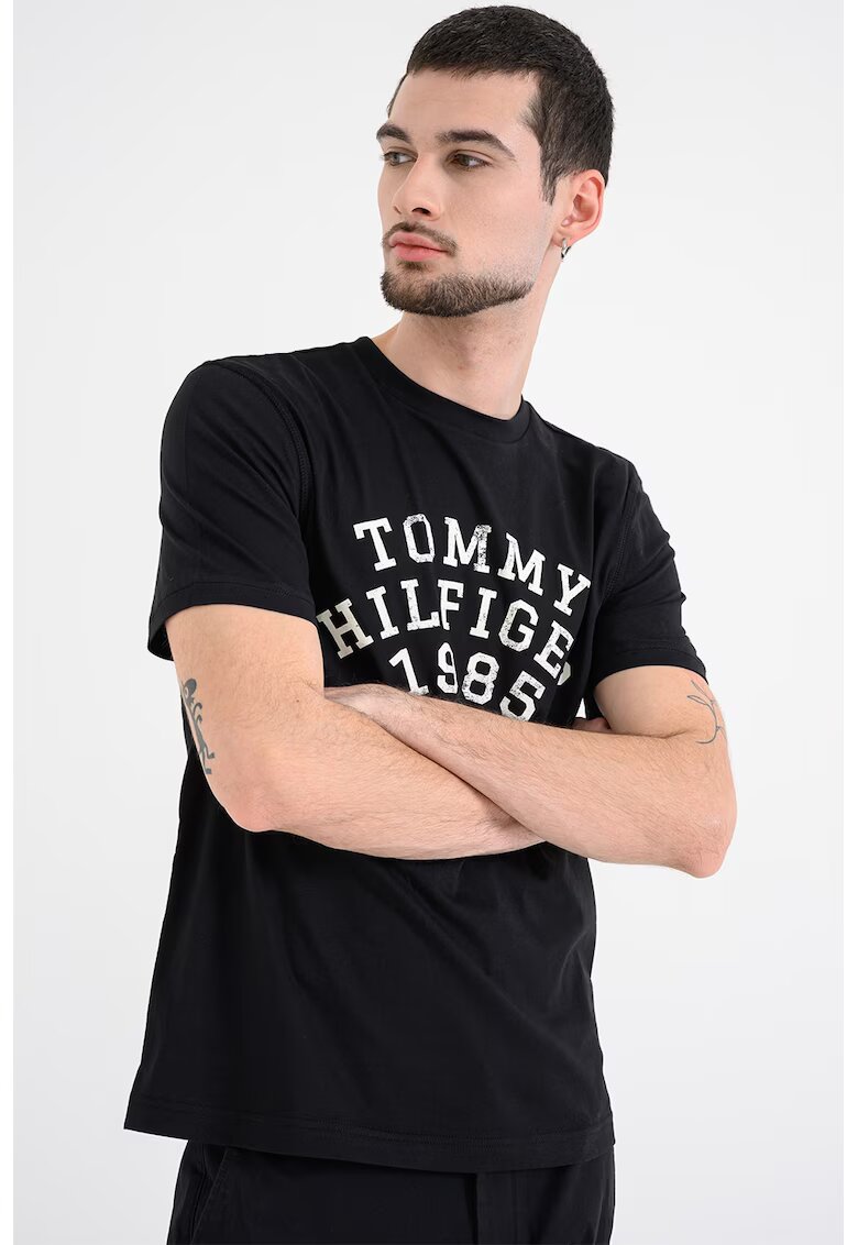 Tommy Hilfiger Tricou din bumbac cu imprimeu - Negru