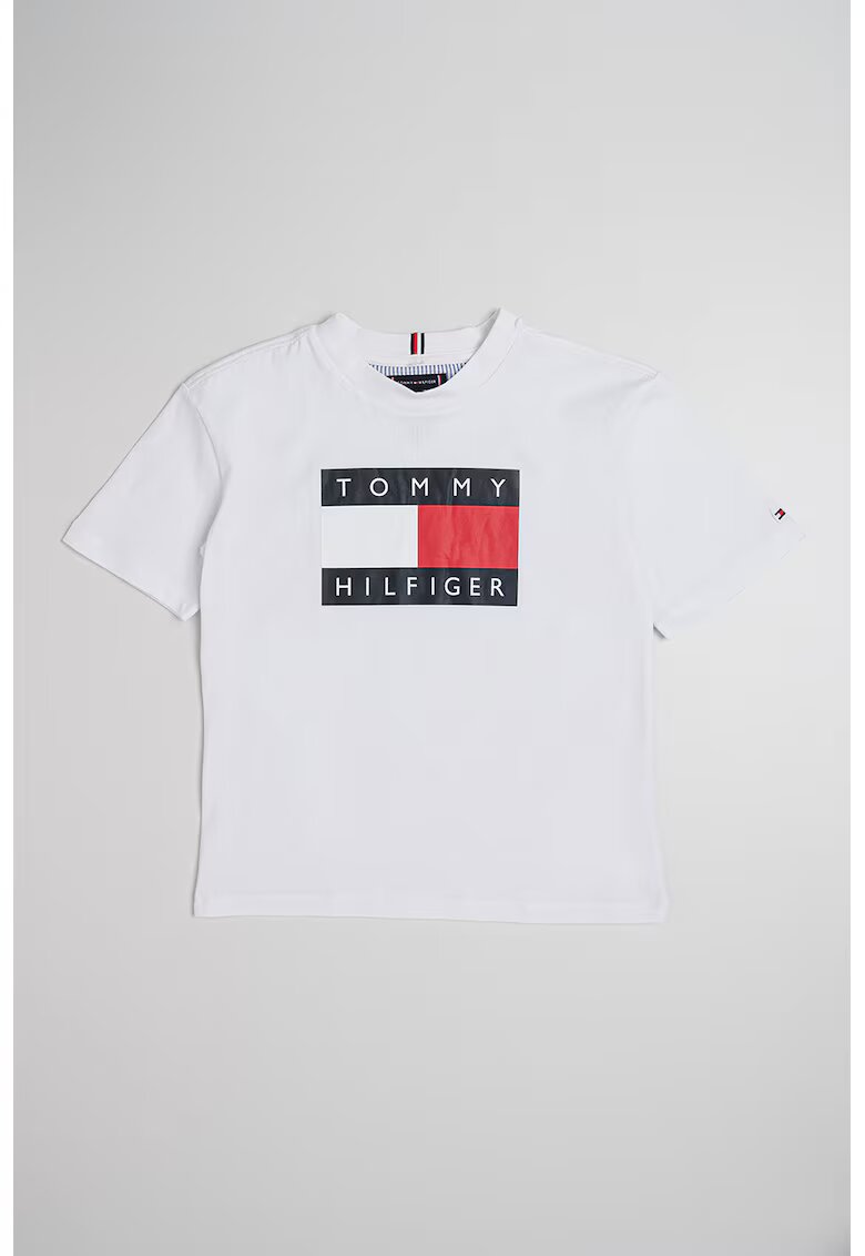 Tommy Hilfiger Tricou din bumbac cu logo Heritage - Alb optic