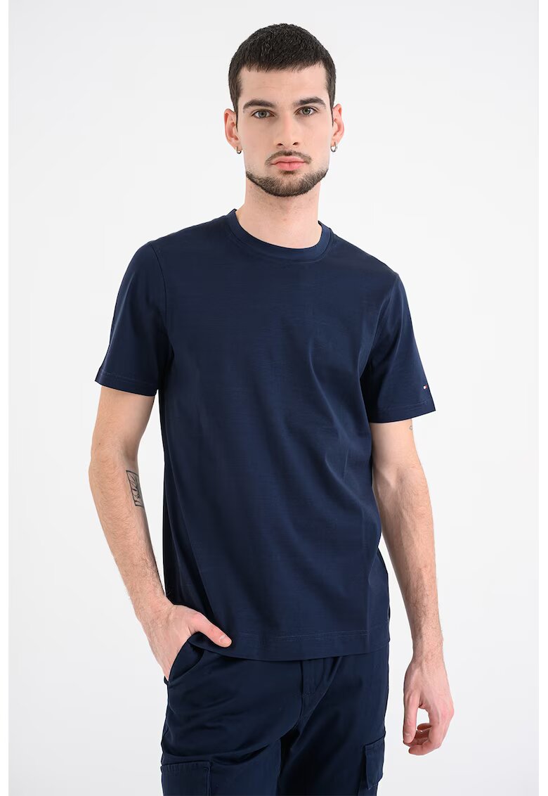 Tommy Hilfiger Tricou din bumbac organic - Albastru ultramarin