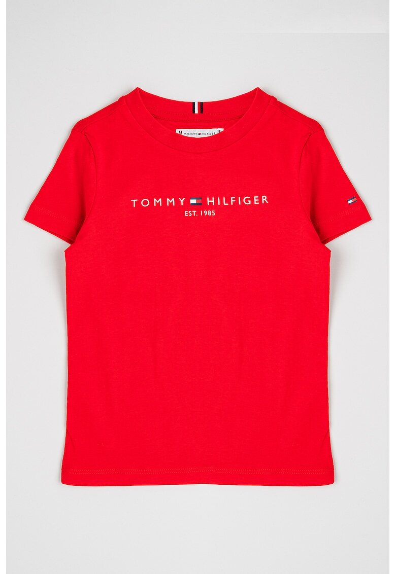Tommy Hilfiger Tricou din bumbac organic cu imprimeu logo - Rosu vermillion