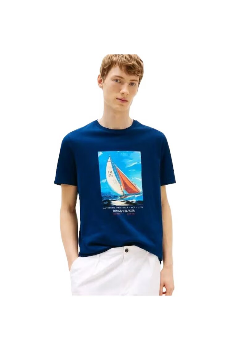 Tommy Hilfiger Tricou HILFIGER COLOR PHOTOPRINT TEE-MW0MW38615-DAF