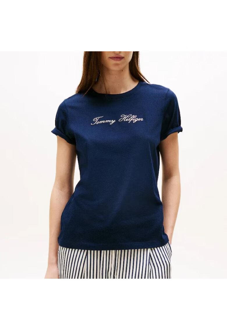 Tommy Hilfiger Tricou LUREX SCRIPT REG C-NK SS TEE-WW0WW47210-C1G