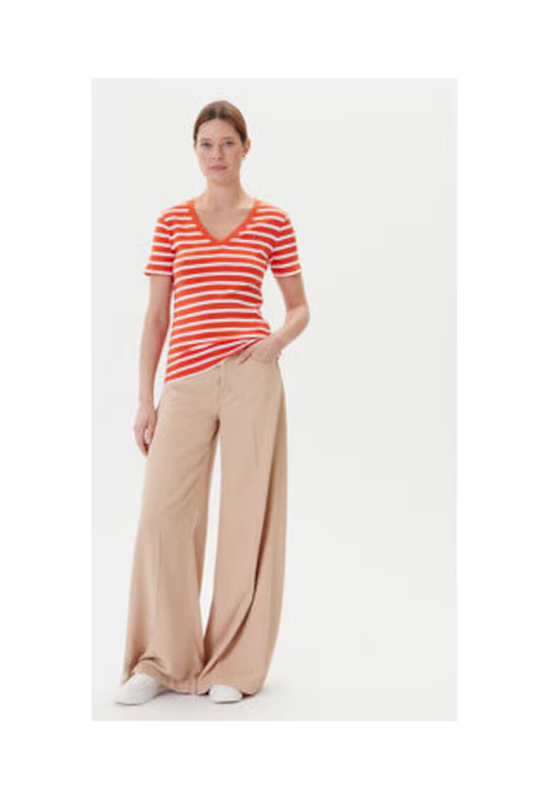 Tommy Hilfiger Tricou pentru femei - bumbac - portocaliu/alb -