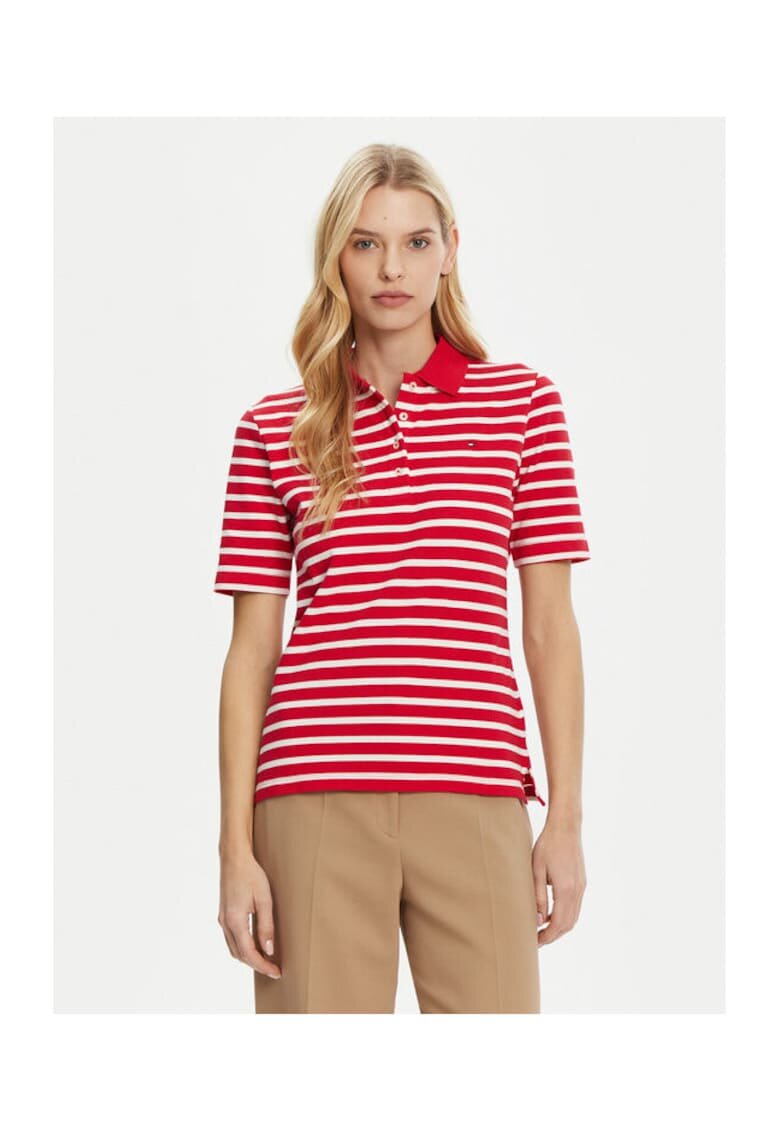 Tommy Hilfiger Tricou Polo Dama - Rosu - 96% bumbac - 4% elastan -