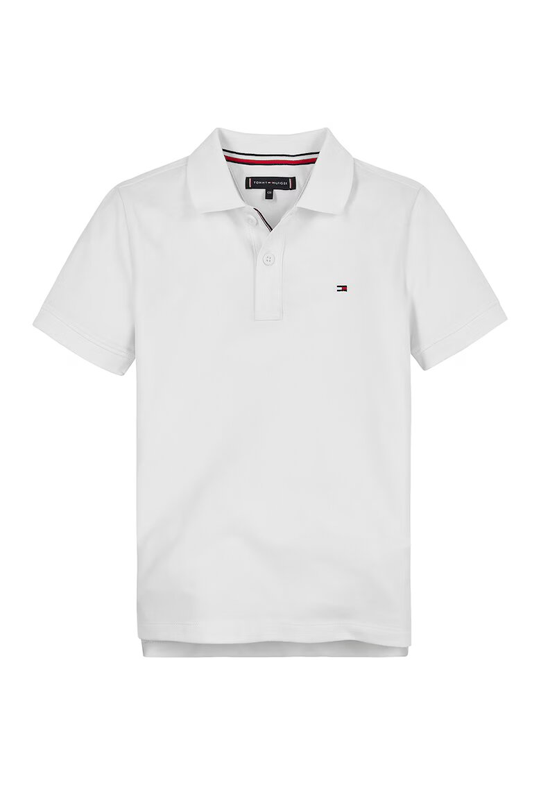 Tommy Hilfiger Tricou polo din bumbac Flag - Alb