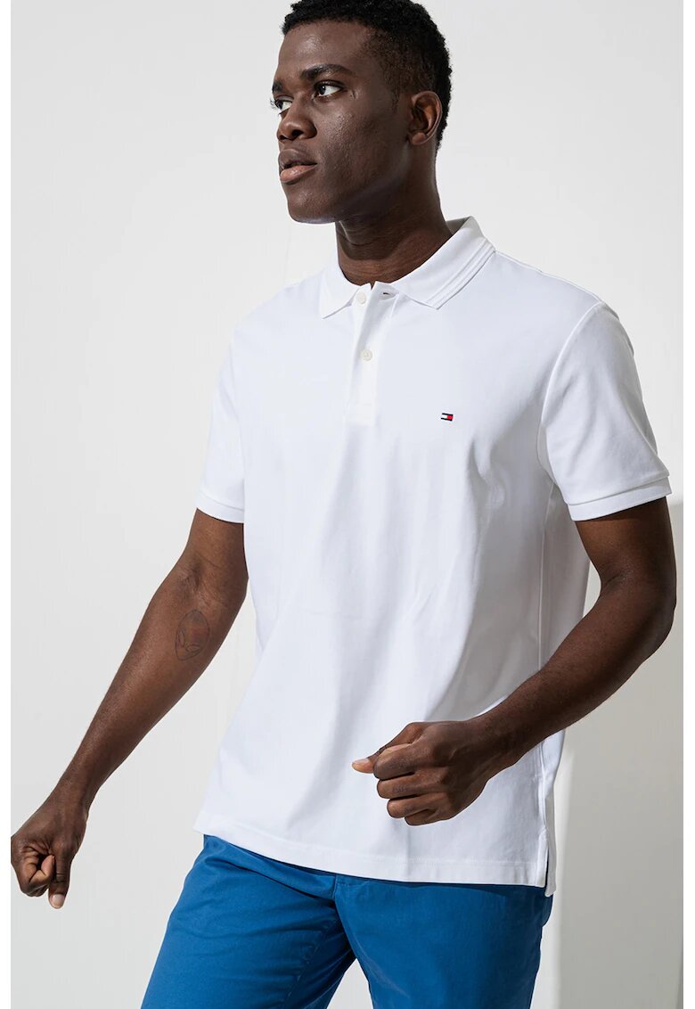 Tommy Hilfiger Tricou polo regular-fit cu logo discret - Alb optic