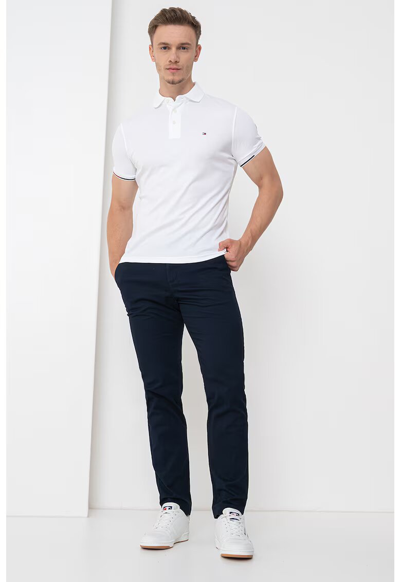 Tommy Hilfiger Tricou polo slim fit - Alb murdar