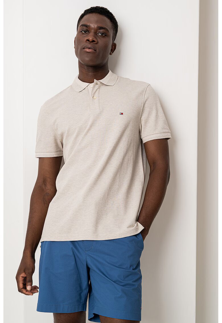 Tommy Hilfiger Tricou regular-fit cu guler polo - din amestec de bumbac organic - Bej melange