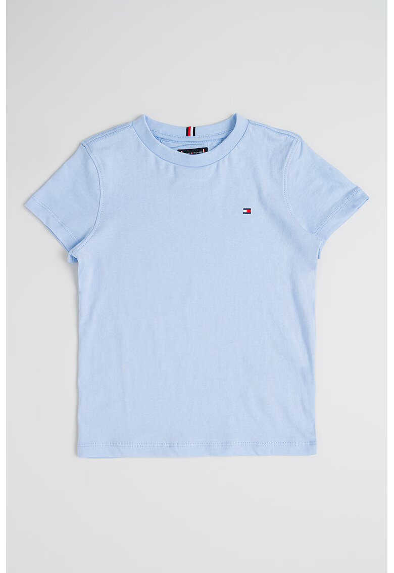 Tommy Hilfiger Tricou regular-fit din bumbac cu logo discret - Albastru deschis