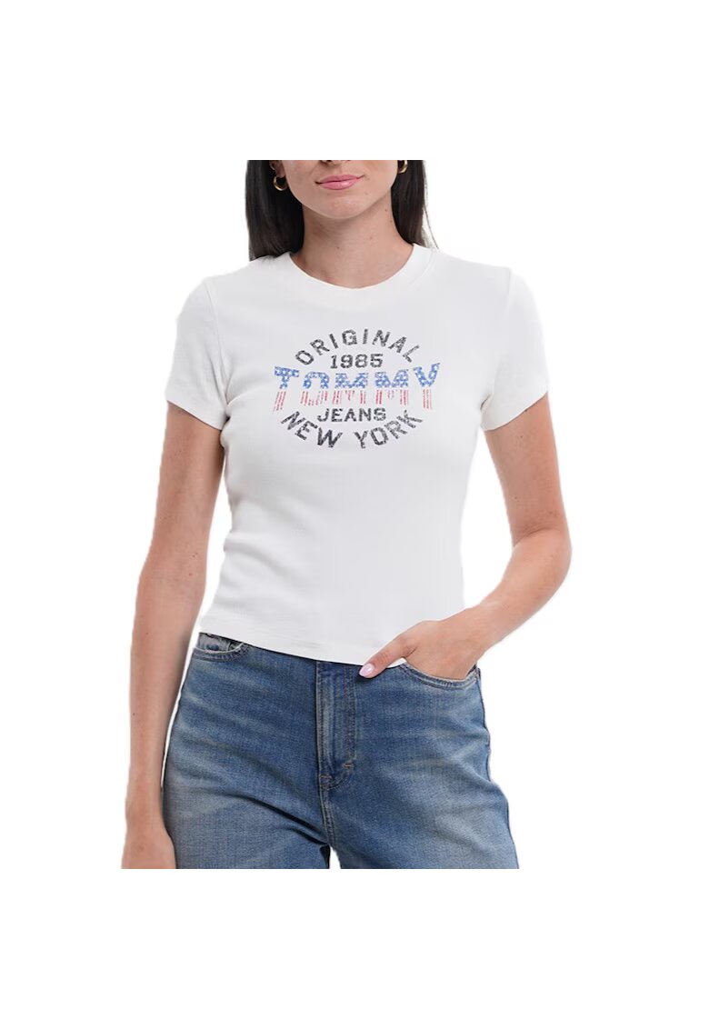 Tommy Hilfiger Tricou TJW SLIM SH TOMMY NY RIB TEE-DW0DW21421-YBH