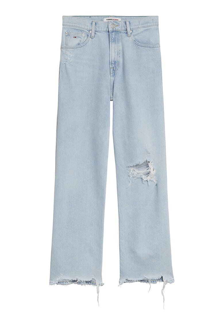 Tommy Jeans Blugi cu croiala ampla si rupturi decorative - Albastru deschis