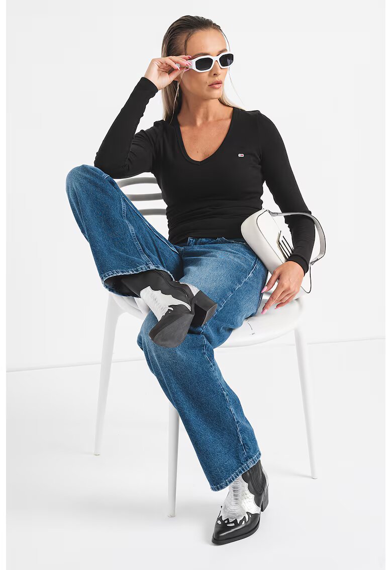 Tommy Jeans BLugi drepti cu talie joasa Sophie - Albastru lavanda