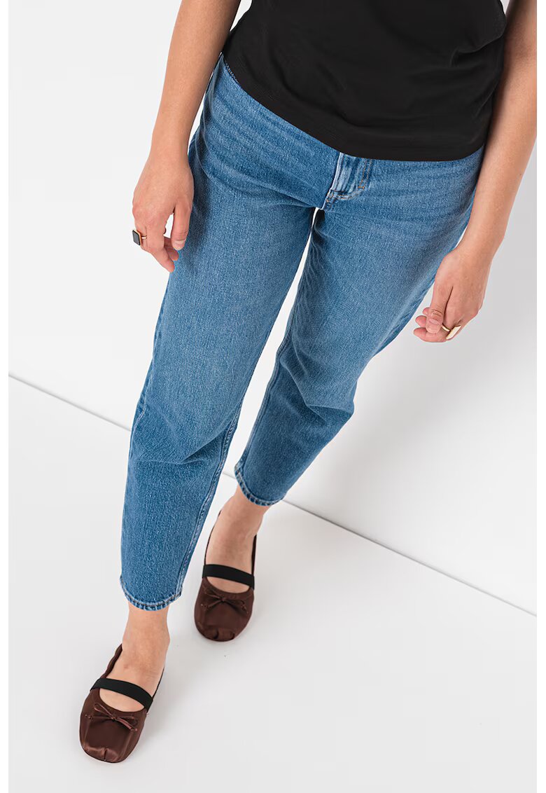 Tommy Jeans Blugi mom-fit cu talie inalta - Albastru