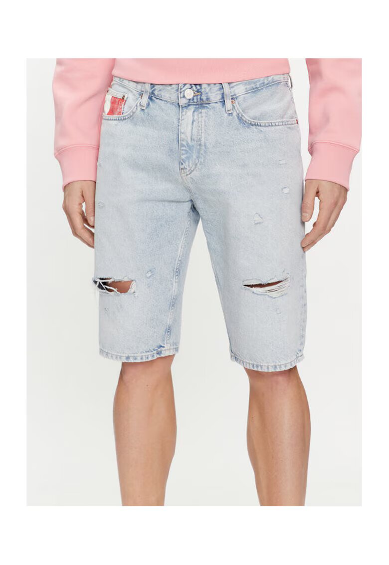 Tommy Jeans Blugi scurti barbati - bumbac - albastru deschis
